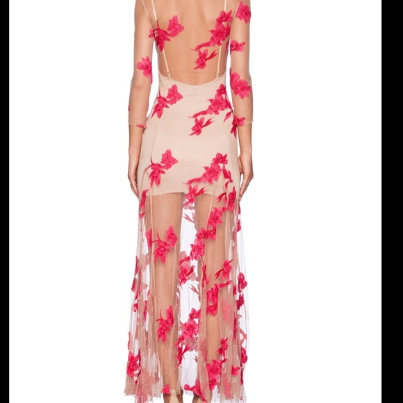 Nude mesh embroidered dress - Picture 5 of 11